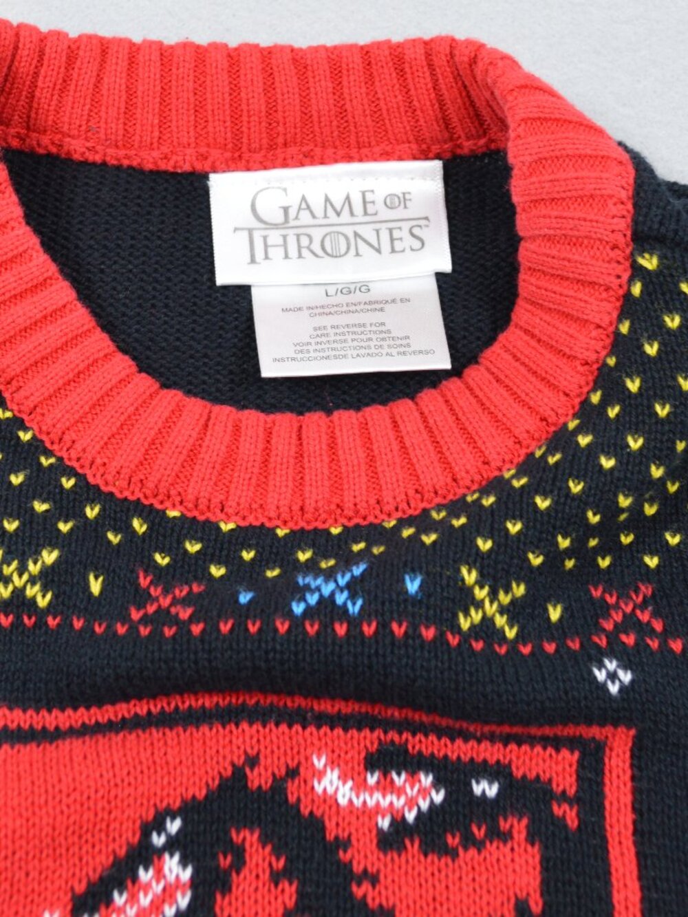 🐉 Game of Thrones Ugly Christmas Sweater Joy to the Realm L - Picture 7 of 11